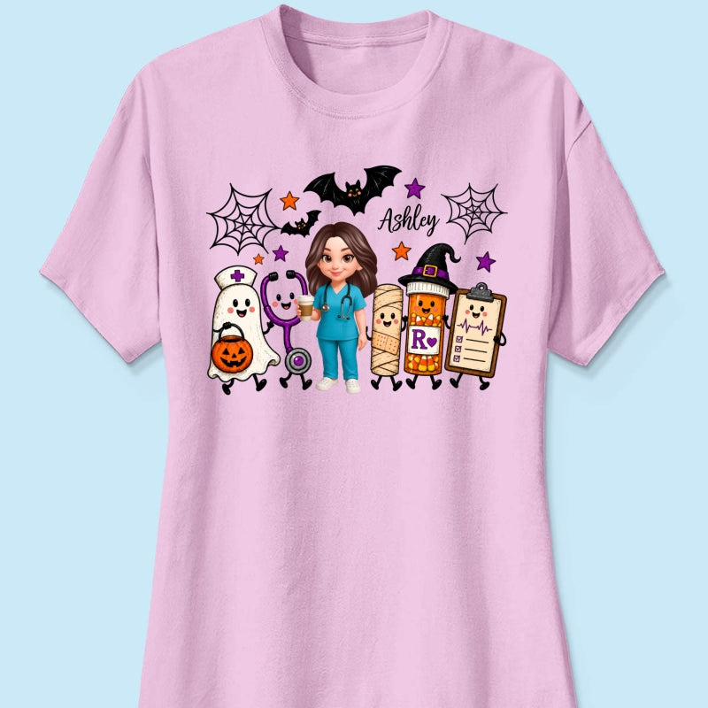 Halloween Cute Nurse Things - Personalized Shirt - Halloween Shirt For Nurse