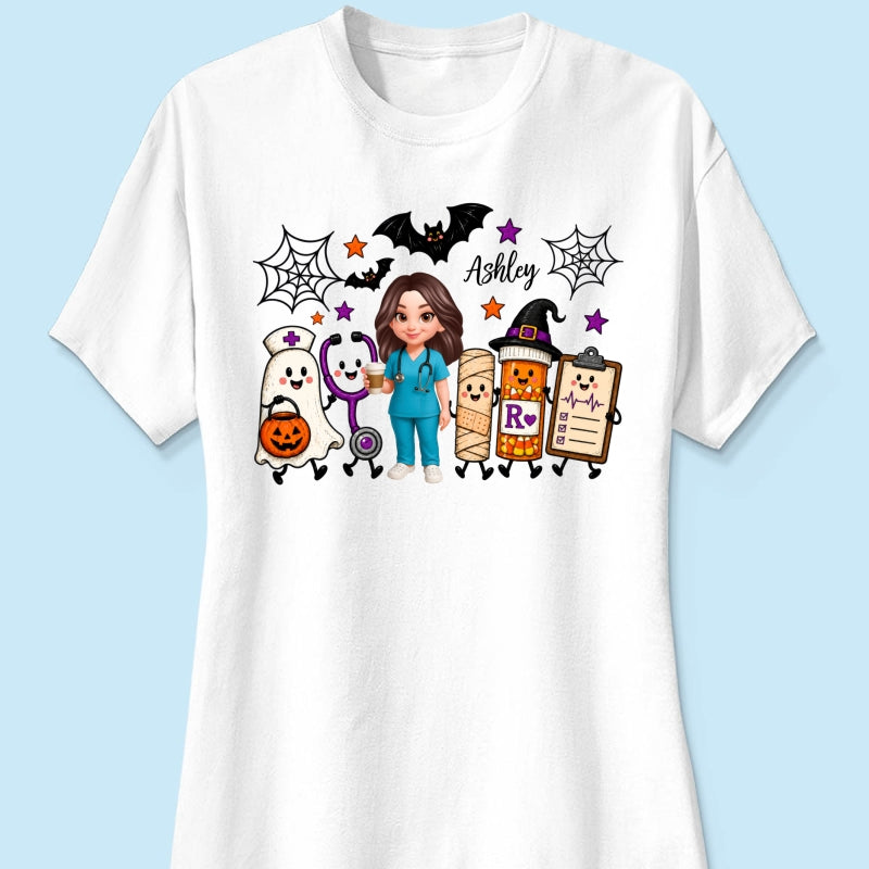 Halloween Cute Nurse Things - Personalized Shirt - Halloween Shirt For Nurse
