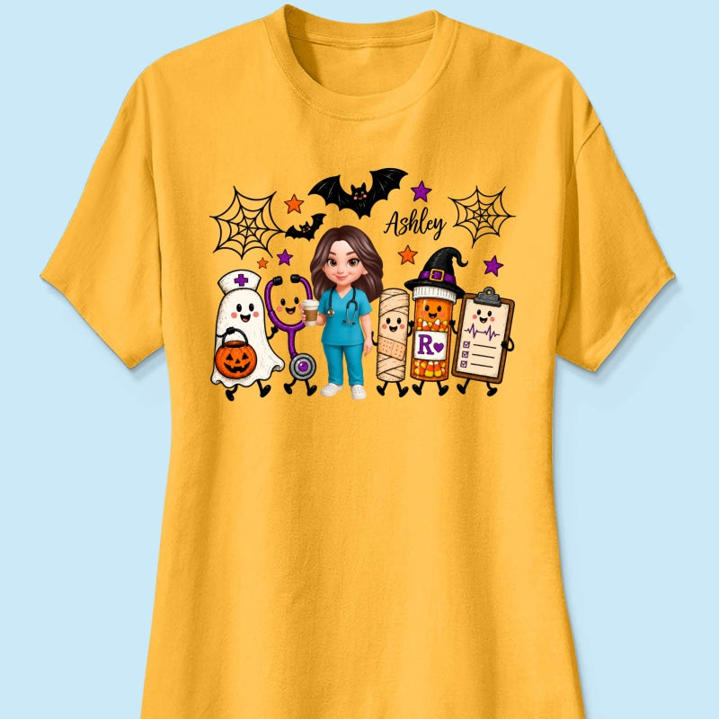 Halloween Cute Nurse Things - Personalized Shirt - Halloween Shirt For Nurse