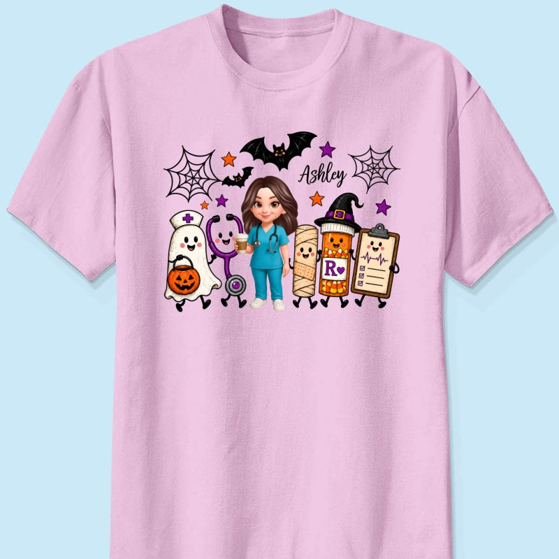 Halloween Cute Nurse Things - Personalized Shirt - Halloween Shirt For Nurse