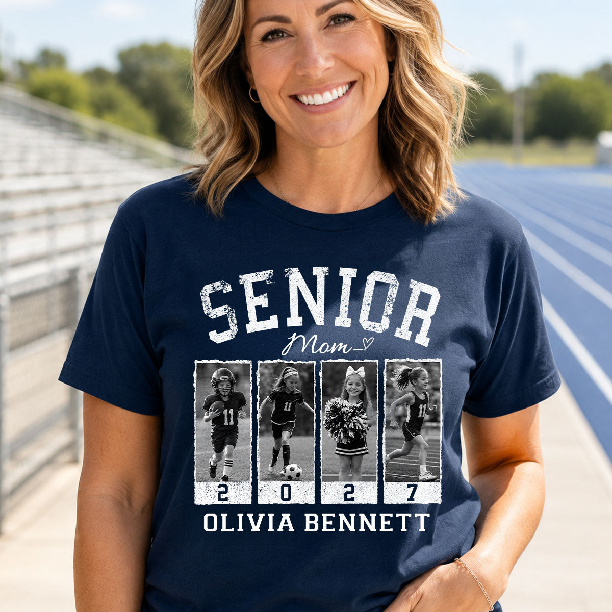 Senior Mom Retro Photos - Personalized Shirt - 2027 Senior Bootleg Shirt