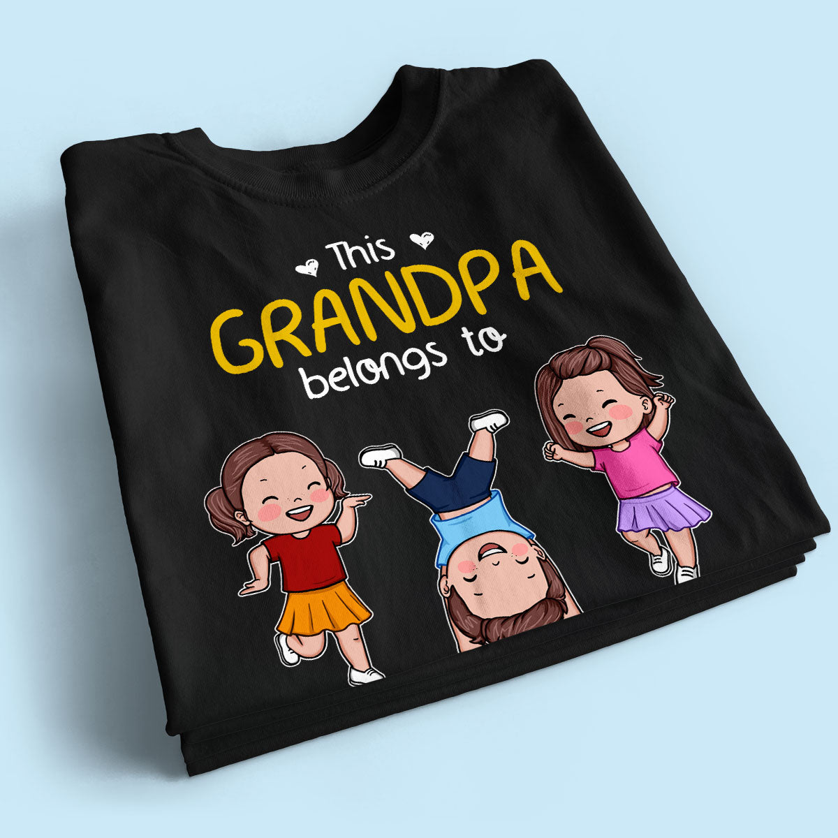 This Daddy Grandpa Belongs To Happy Kids Vector Personalized Shirt