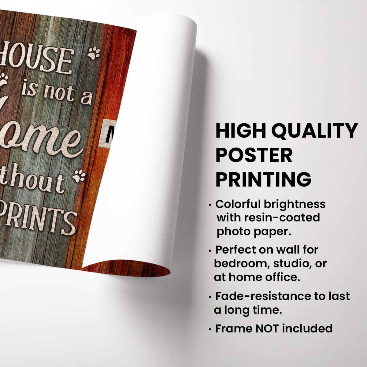 House Is Not Home Without Paw Prints Colorful Palette Crossword Puzzle Art Personalized Poster