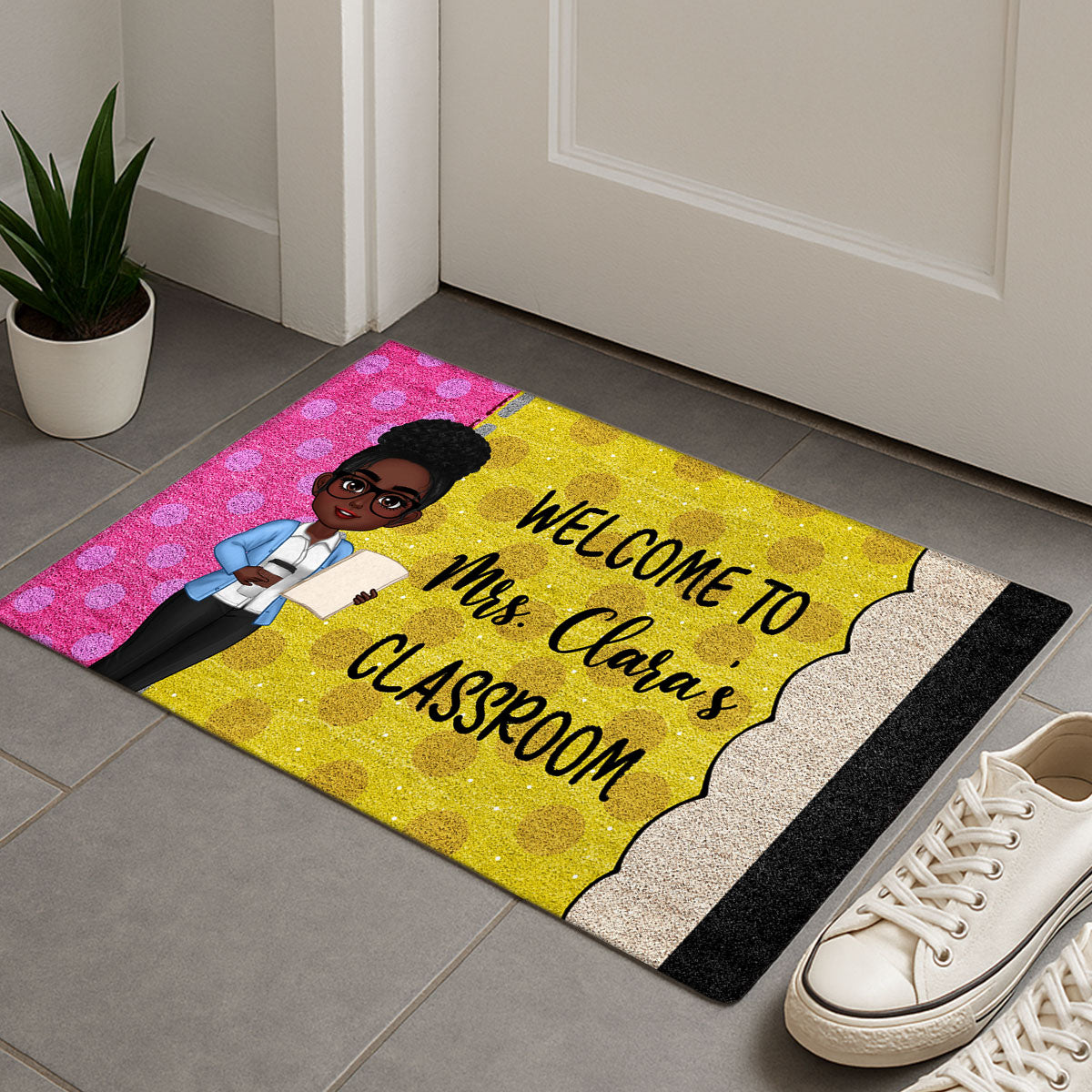 Teacher Pencil Welcome To Classroom Personalized Doormat| Back To School Gift For Teacher