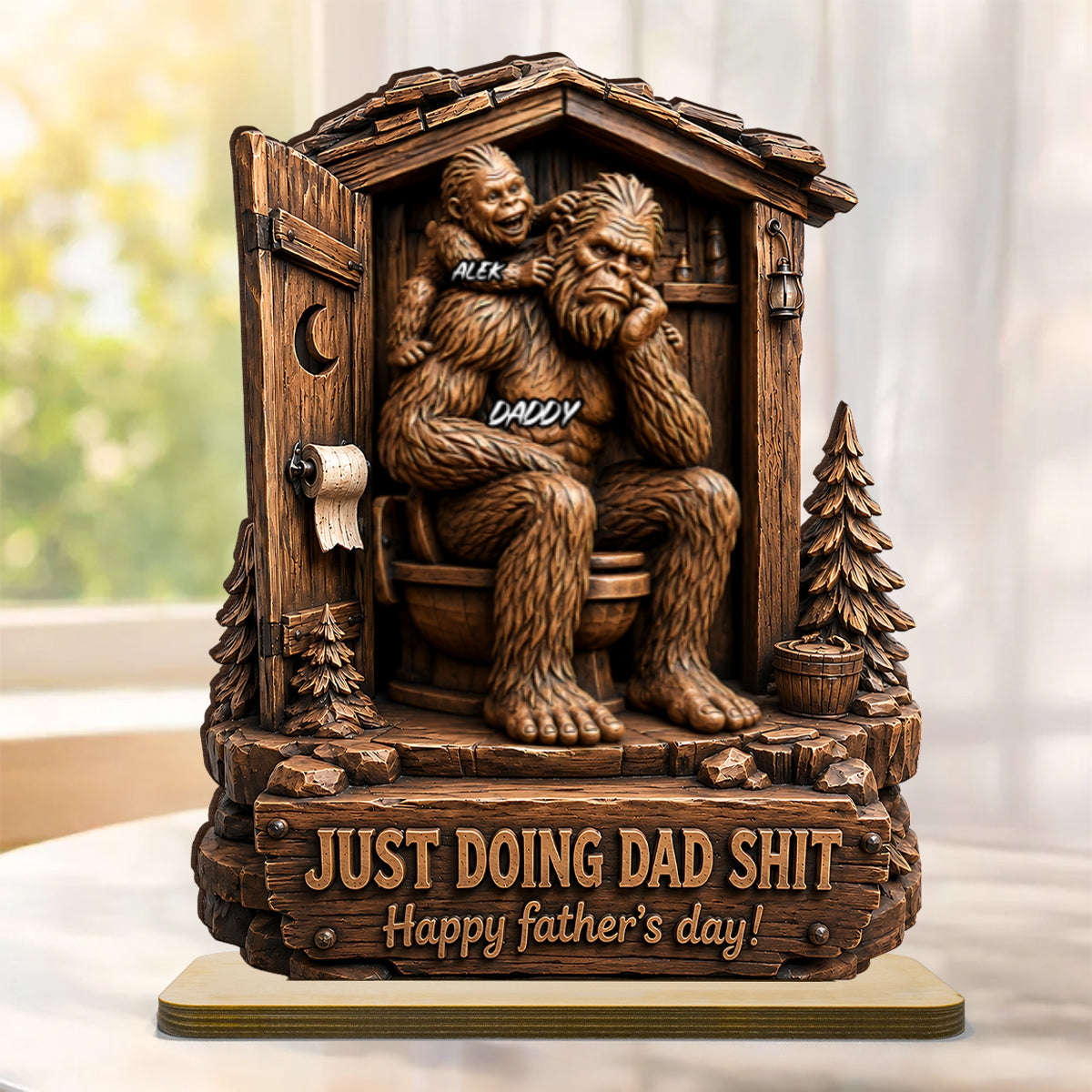Just Doing Dad Sh*t - Personalized 2-Layered Wooden Plaque - Father's Day Gift for Dad, Husband