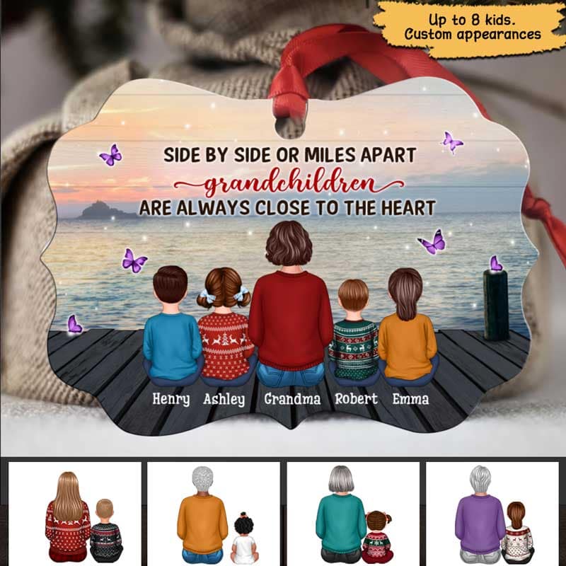 Grandchildren Close To Heart Grandma On Bridge Personalized Christmas Ornament