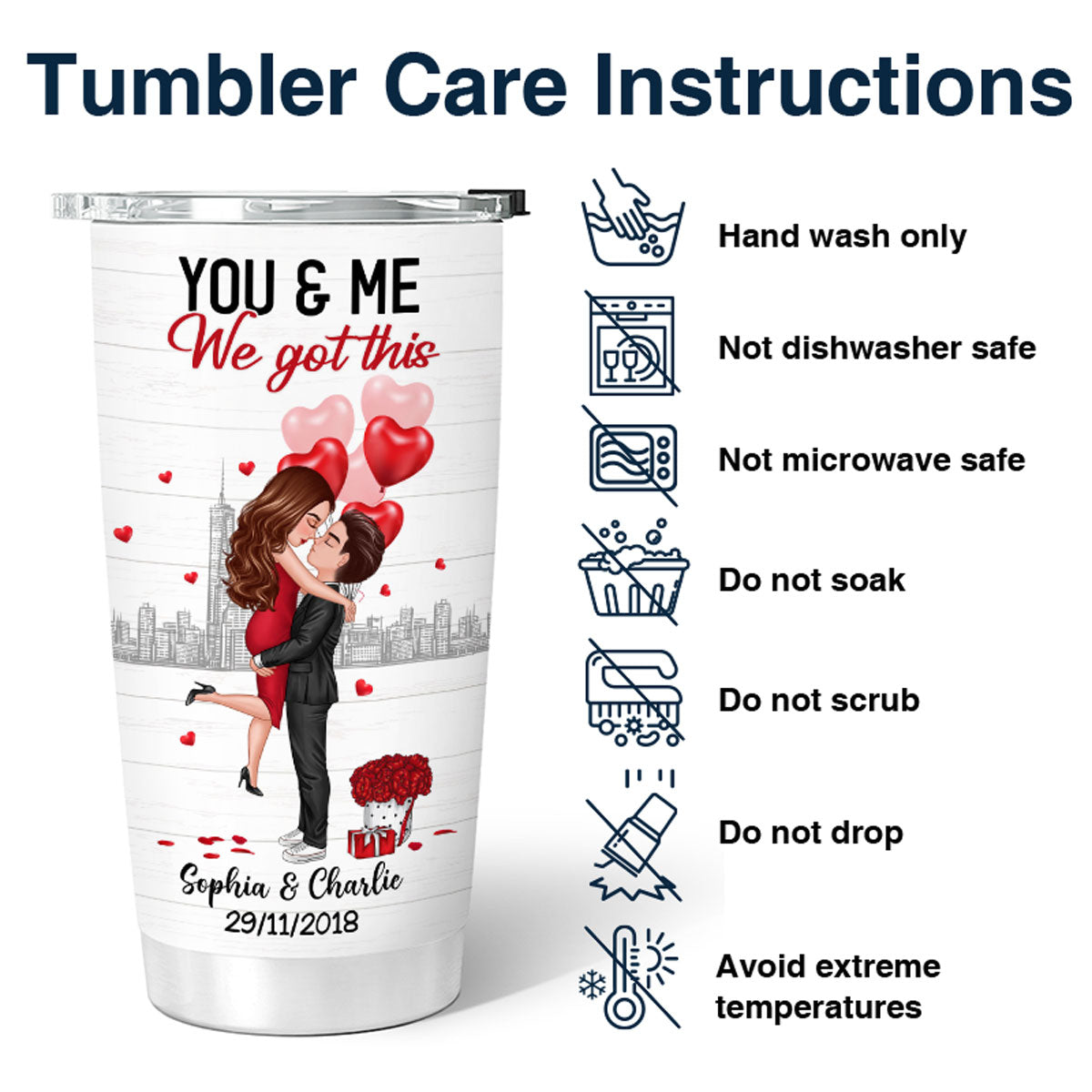To My Wife Valentine‘s Day Gift For Him For Her Personalized Tumbler