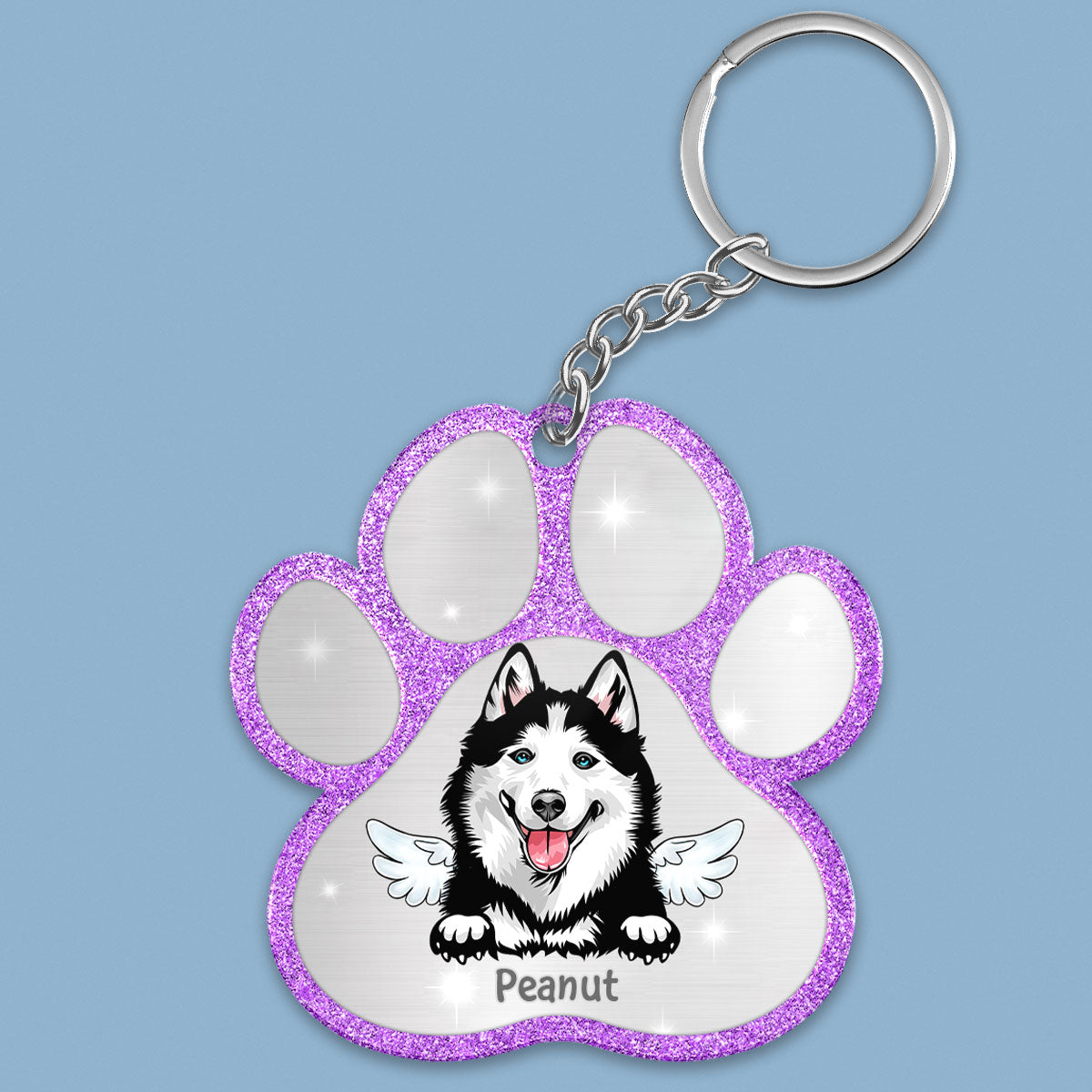 Peeking Dog Cat Paw Personalized Acrylic Keychain - Gift For Pet Lover