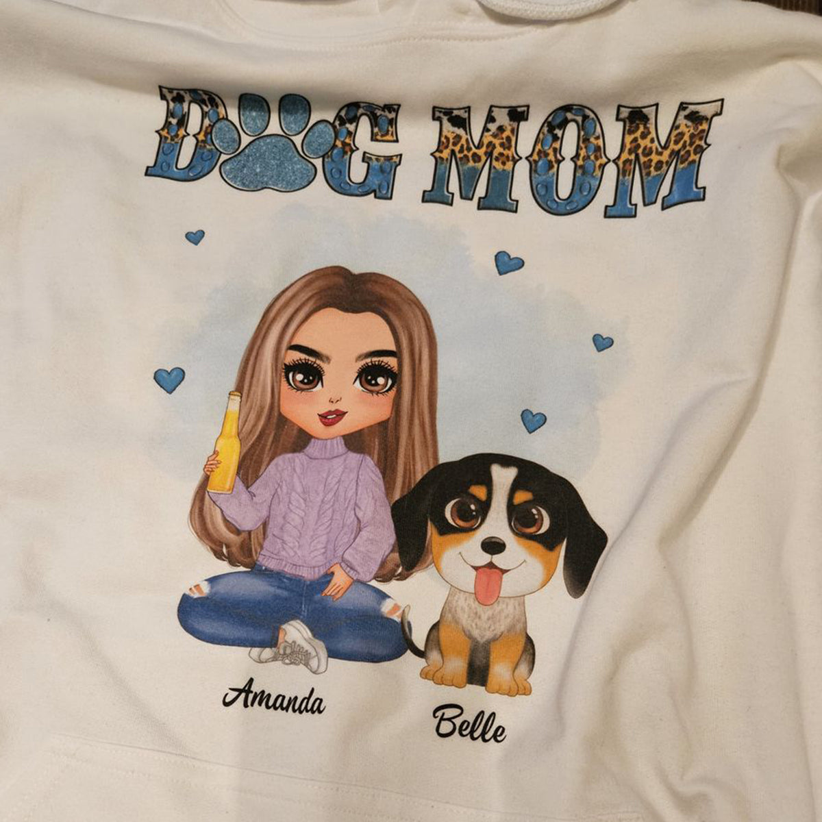 Teal And Leopard Pattern Dog Mom - Personalized Shirt - Gift For Dog Mom, Lovers