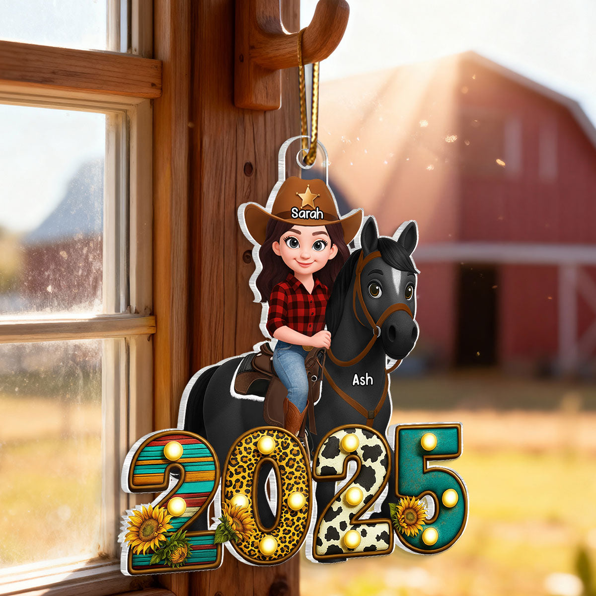 2025 Western Cowgirl And Her Horse 3D Effect - Personalized Acrylic Ornament