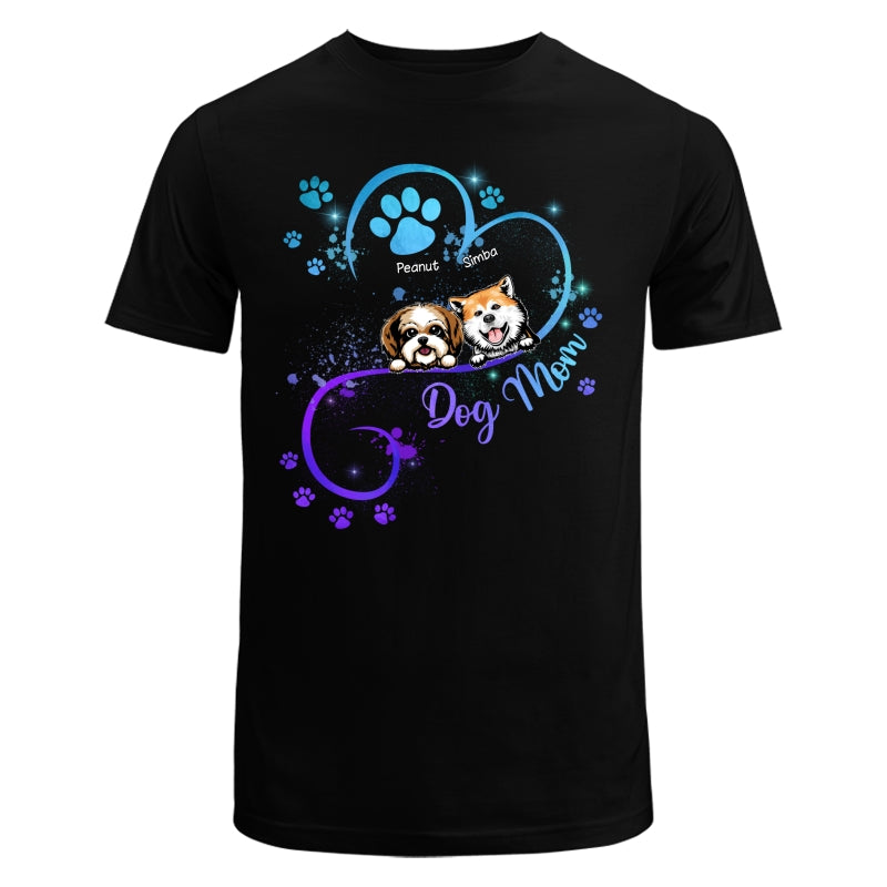 Peeking Dogs Dog Mom Heart Splash Personalized Shirt