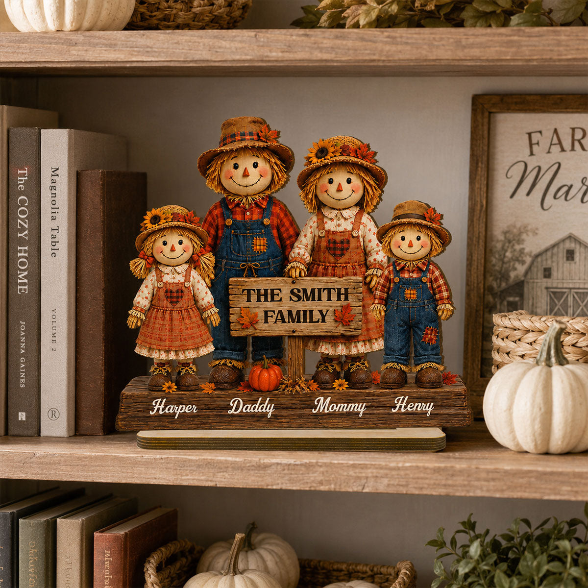 Scarecrow Family Fall Season 2D Flat - Personalized Standing