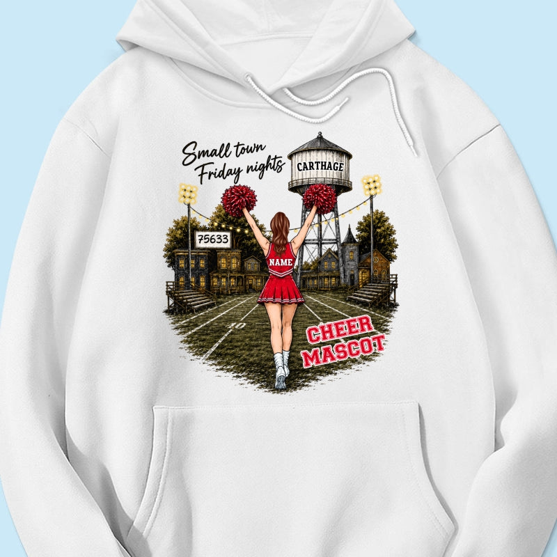 Custom Town Name & Zip Code Cheerleader - Personalized Shirt - Hometown Spirit, Big Dreams Football