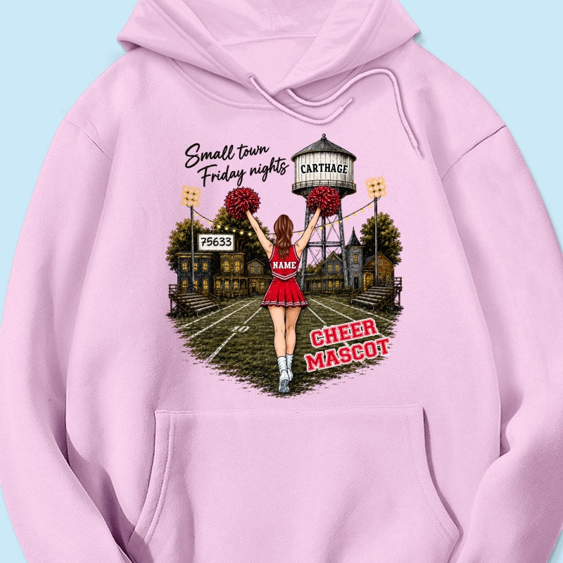Custom Town Name & Zip Code Cheerleader - Personalized Shirt - Hometown Spirit, Big Dreams Football