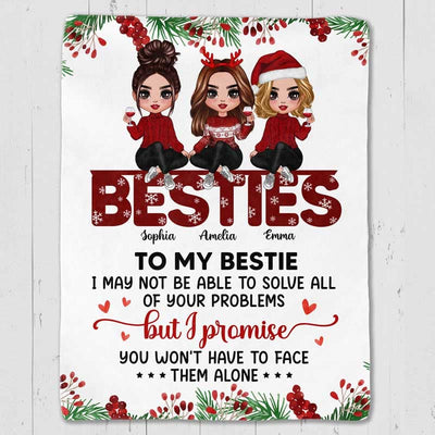 To My Best Friend Christmas Sitting On Text Personalized Fleece Blanket