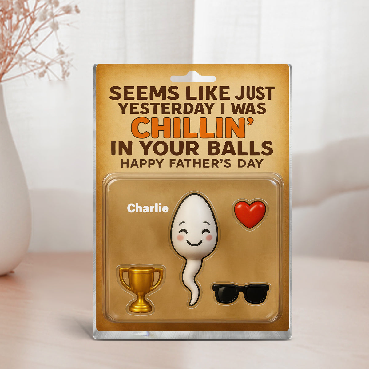 Seems Like We Were Chilling in your Balls Just Yesterday Dad, Customer Figure Personalized Acrylic Block Plaque, Father's Day Gift for Dad, Gift for Husband