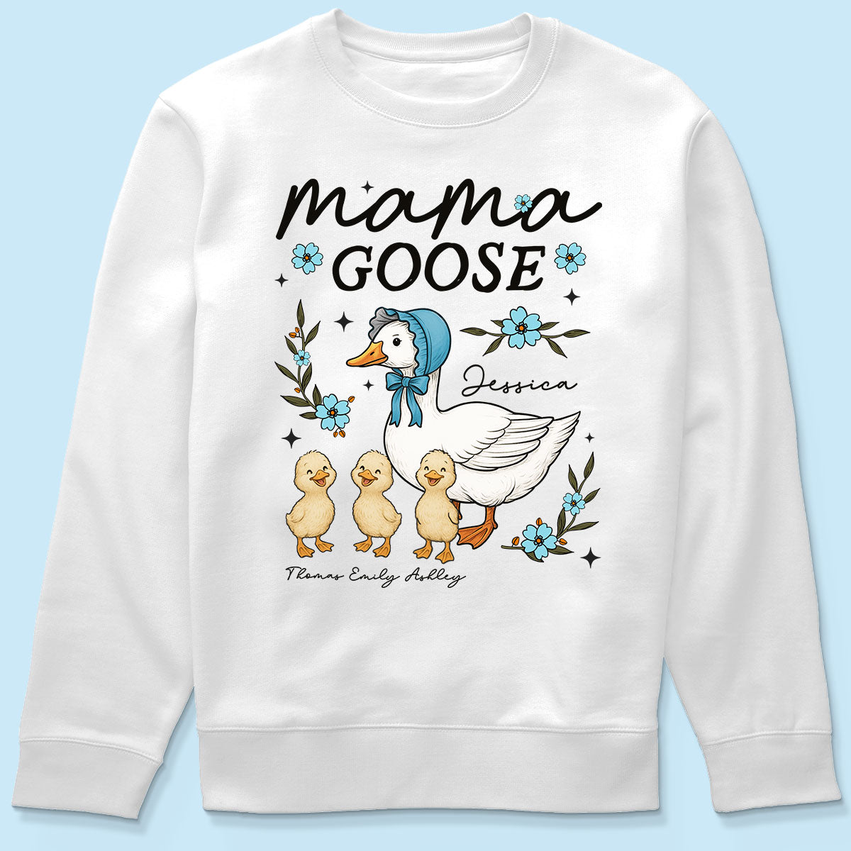 Mama Goose Floral Personalized Shirt, Gift For Mom, Grandma