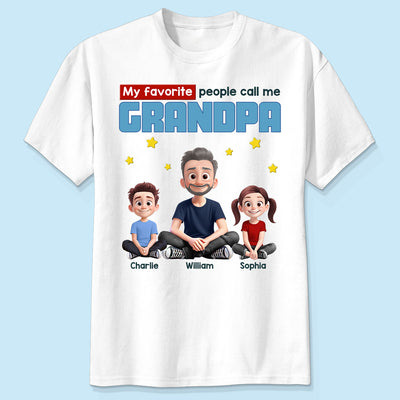 My Favorite People Call Me Grandpa Cartoon Funny Style Personalized Shirt, Gift For Grandpa