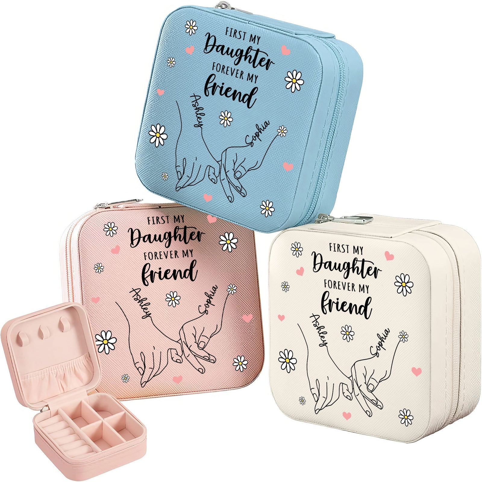 First My Daughter Forever My Friend Personalized Jewelry Box, Gift For Daughter, Mom