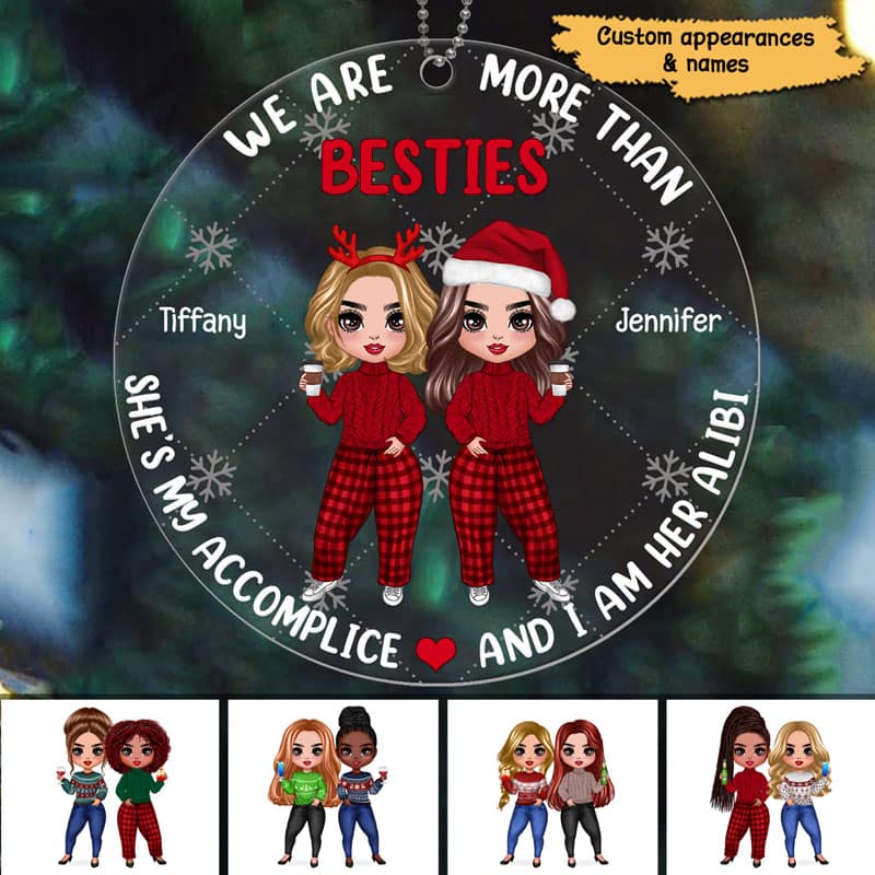 Doll Besties Accomplice Alibi Christmas Personalized Acrylic Ornament