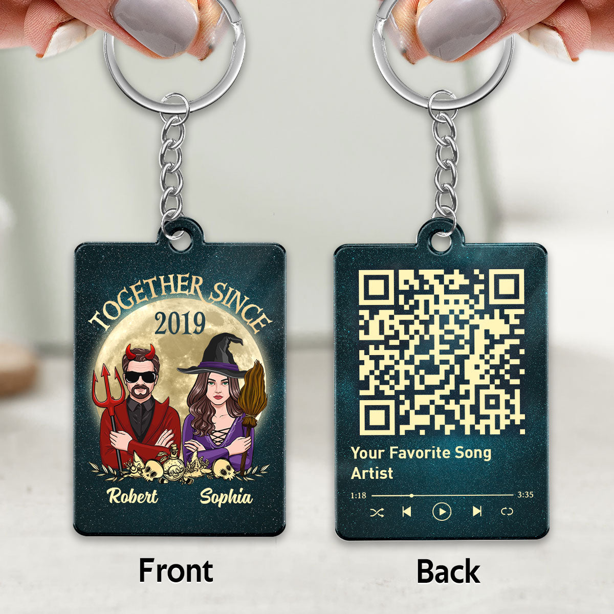 Couple Together Since Halloween Personalized Keychain