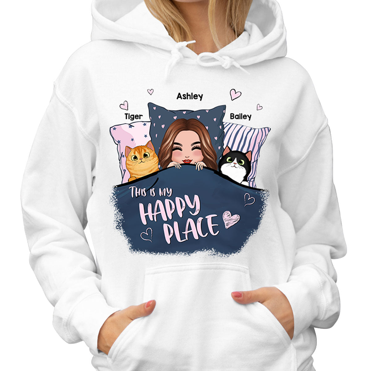This Is My Happy Place Cat Mom Personalized Shirt