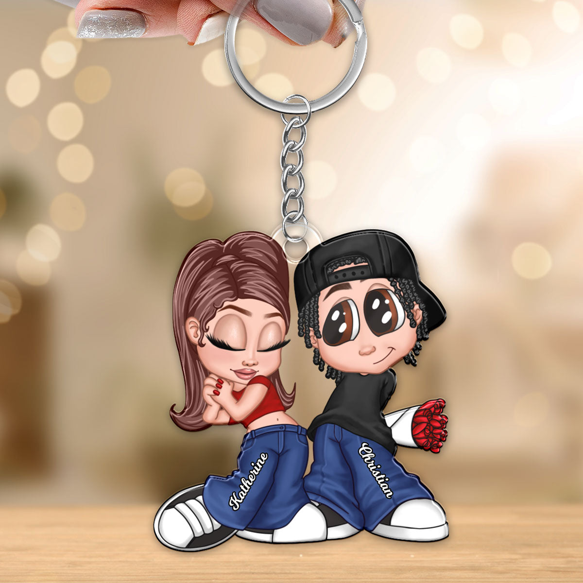 Y2K Couple - Personalized Acrylic Keychain - Unique Valentine's Day Gift For Him, Gift For Her