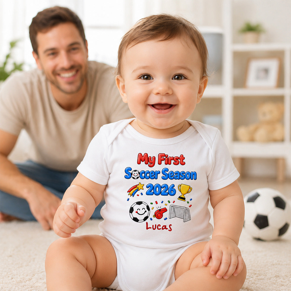 My First World Cup 2026 Baby Custom Name - Personalized Baby Apparel - 2026 Soccer World Champion Keepsake For Baby