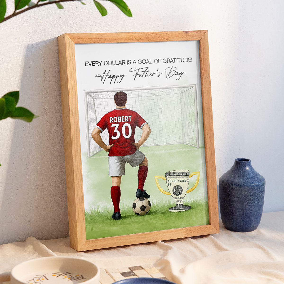 Soccer Dad Happy Father's Day Money Gift Personalized Poster, Gift for Dad, Gift for Husband