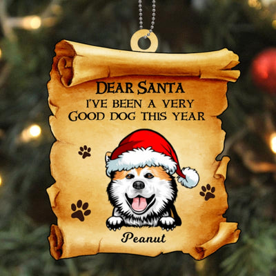 Dear Santa Letter I‘m Good Dog This Year Personalized Wooden Ornament