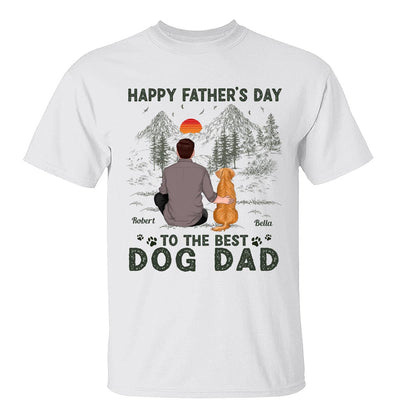 Happy Father‘s Day Dog Dad Outline Personalized Shirt