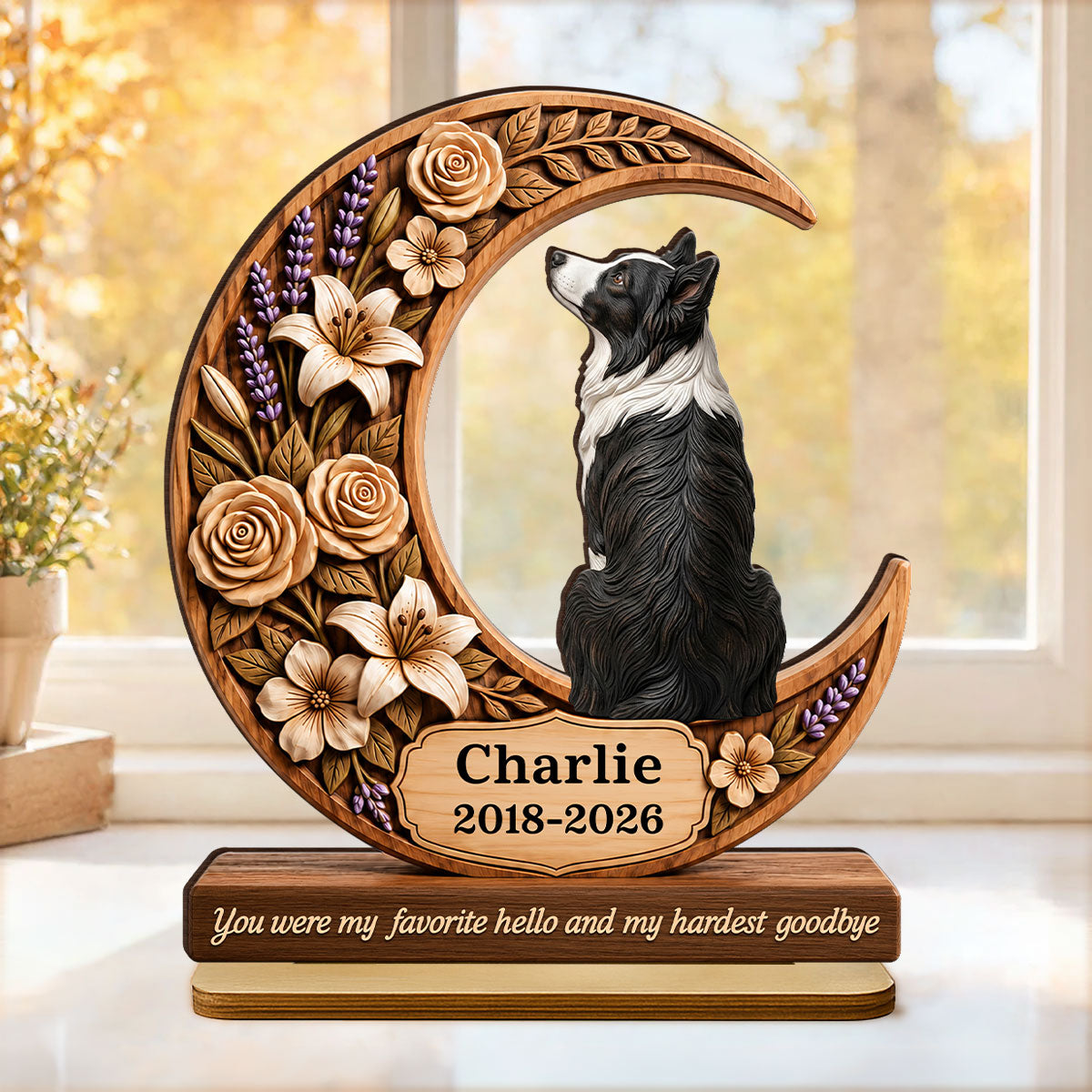I Loved You Your Whole Life Pet Memorial - Personalized 2-Layered Wooden Plaque - Heartfelt Sympathy Gift for Dog Cat Lovers