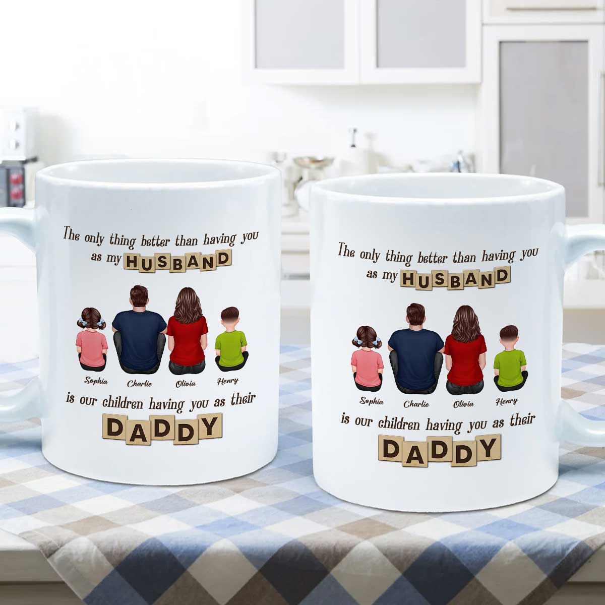 Having You As Their Daddy Personalized Mug, Father‘s Day Gift for Dad, Grandpa