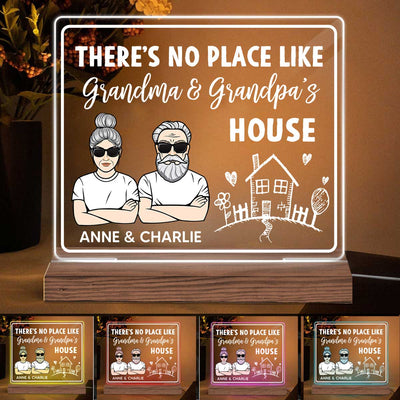 No Place Like Grandma Grandpa Personalized Custom Shape LED Night Light LED Lamp