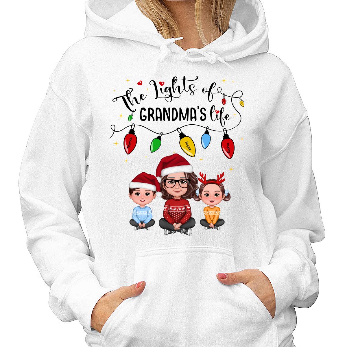 The Light Of Grandma Life Grandma Grandkids Christmas Personalized Shirt