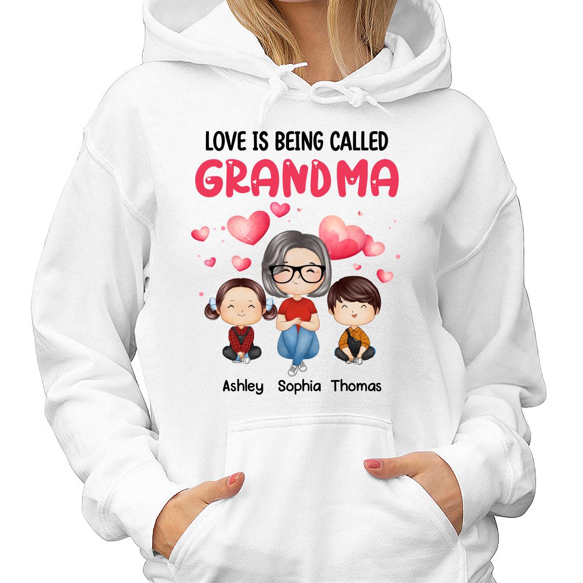 Watercolor Hearts Doll Grandma Grandkids Watercolor Style Personalized Shirt