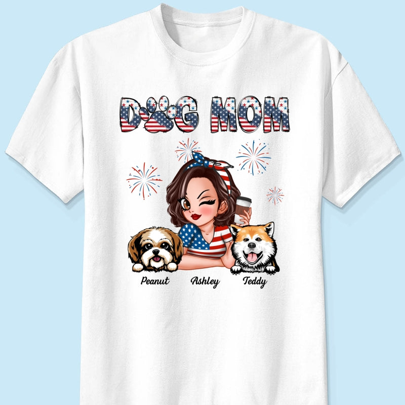 4th Of July Dog Mom Personalized Shirt, Gift For Dog Lover