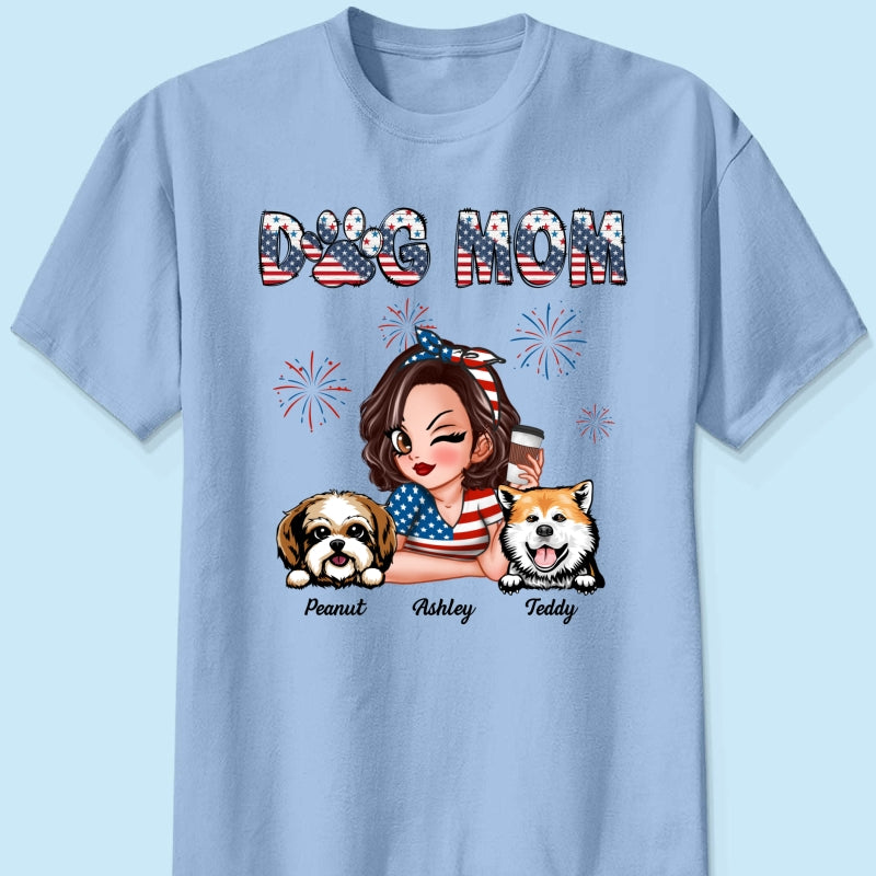 4th Of July Dog Mom Personalized Shirt, Gift For Dog Lover