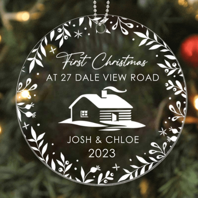 New Home New House First Christmas Housewarming Gift Personalized Acrylic Ornament