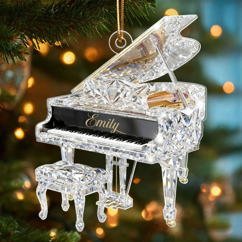 Piano Music Crystal Effect - Personalized Acrylic Ornament - Unique Christmas Gift For Pianist