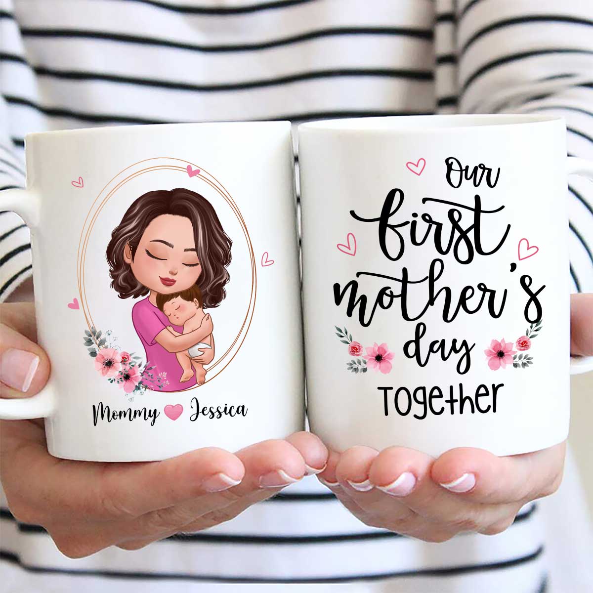 Doll Mom Holding Baby Our First Mother‘s Day Together Personalized Mug