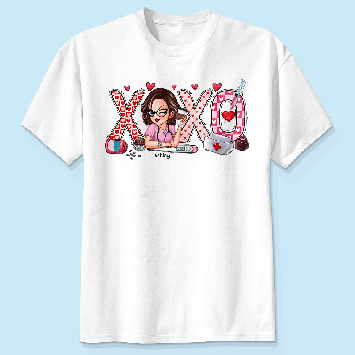 XOXO Nurse Valentines Day Shirt, Sweatshirt, Personalized Gift for Nurses