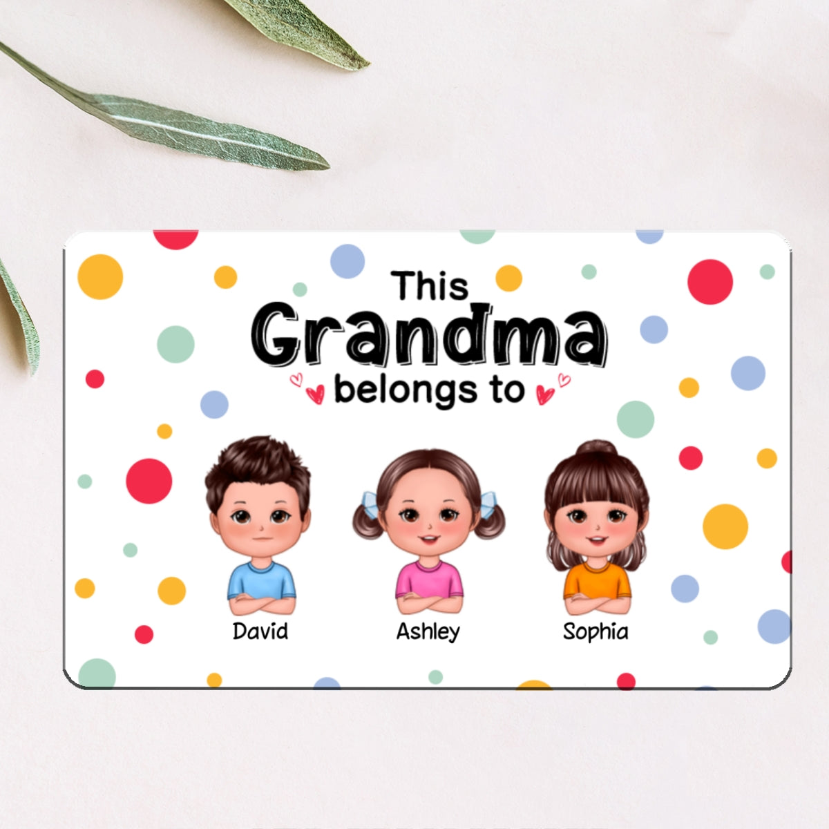 This Mom Grandma Dad Grandpa Belongs To Cute Doll Kids Personalized Metal Wallet Card