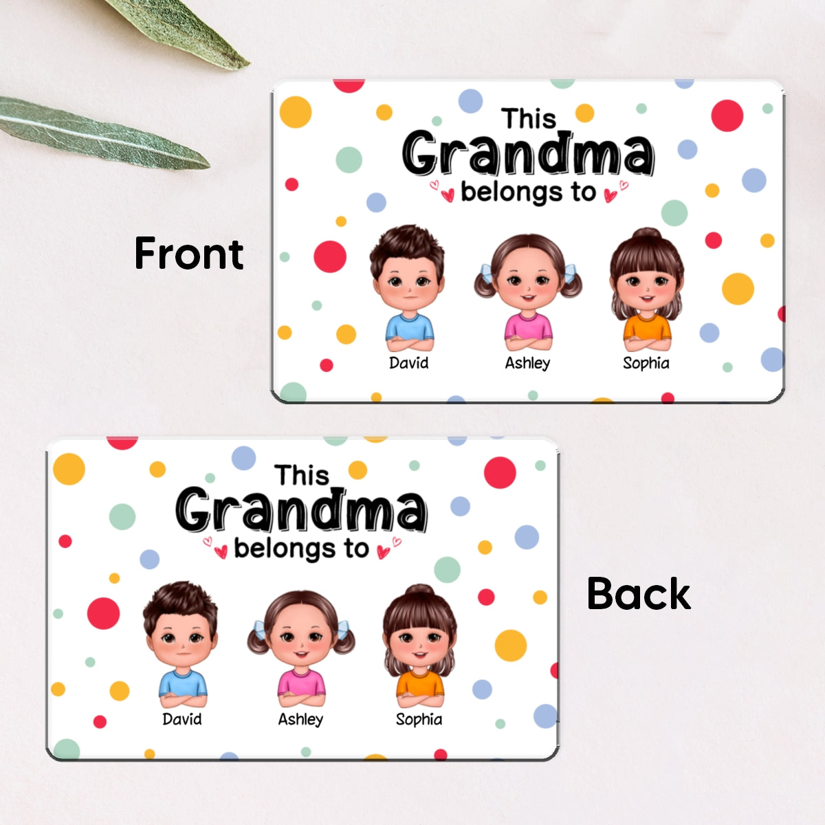 This Mom Grandma Dad Grandpa Belongs To Cute Doll Kids Personalized Metal Wallet Card