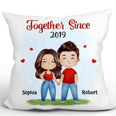Watercolor Couple Together Since Gift For Him For Her Personalized Pillow