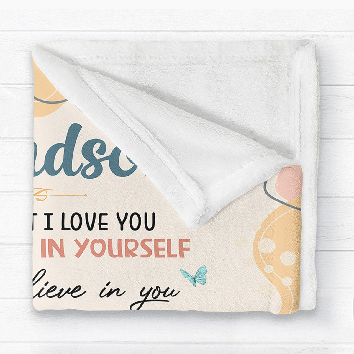 Grandma & Grandkid Hugging To My Granddaughter Grandson Gift For Grandchildren Personalized Fleece Blanket