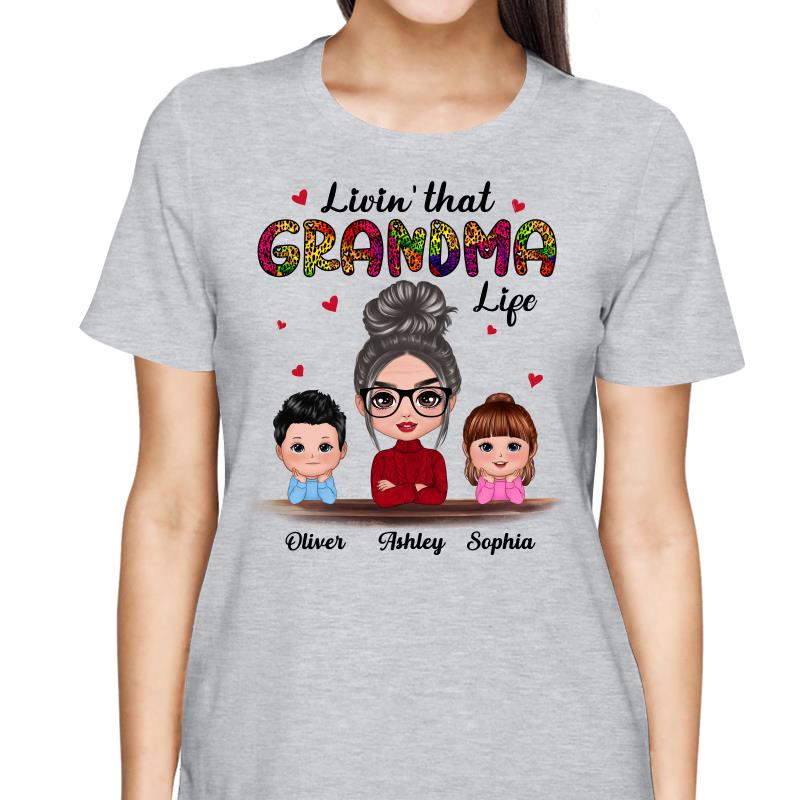 Doll Kids Chin On Hands Grandma Life Personalized Shirt