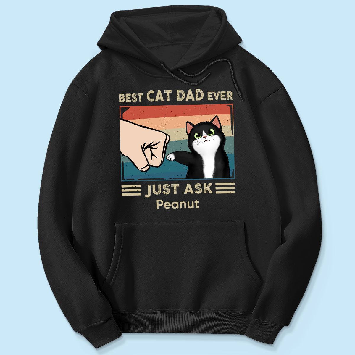 Best Cat Dad Ever Just Ask Fluffy Cats Retro Personalized Shirt