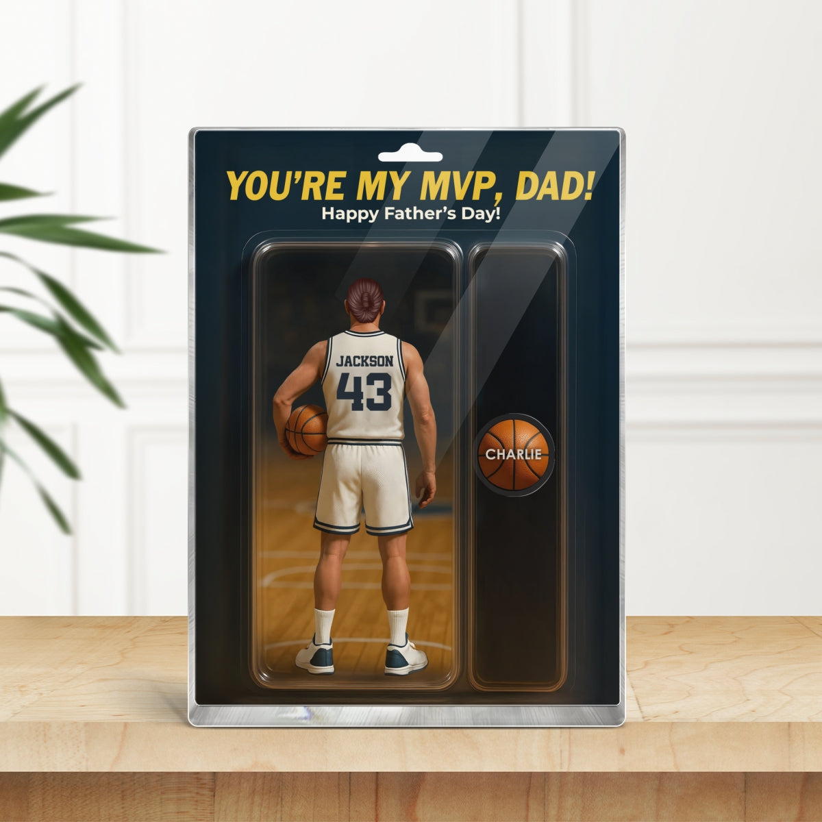 You're My MVP Dad Basketball With Kids' Names Custom Figure Personalized Acrylic Block Plaque, Perfect Father's Day Gift For Him, For Basketball Dad