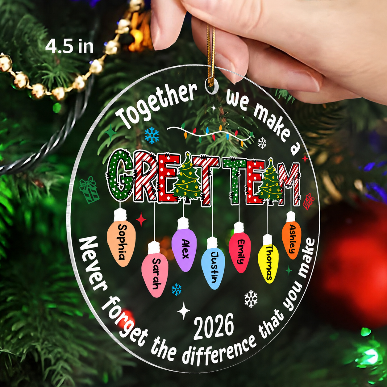 Together We Made A Great Team - Personalized Acrylic Ornament - Gift For Coworkers
